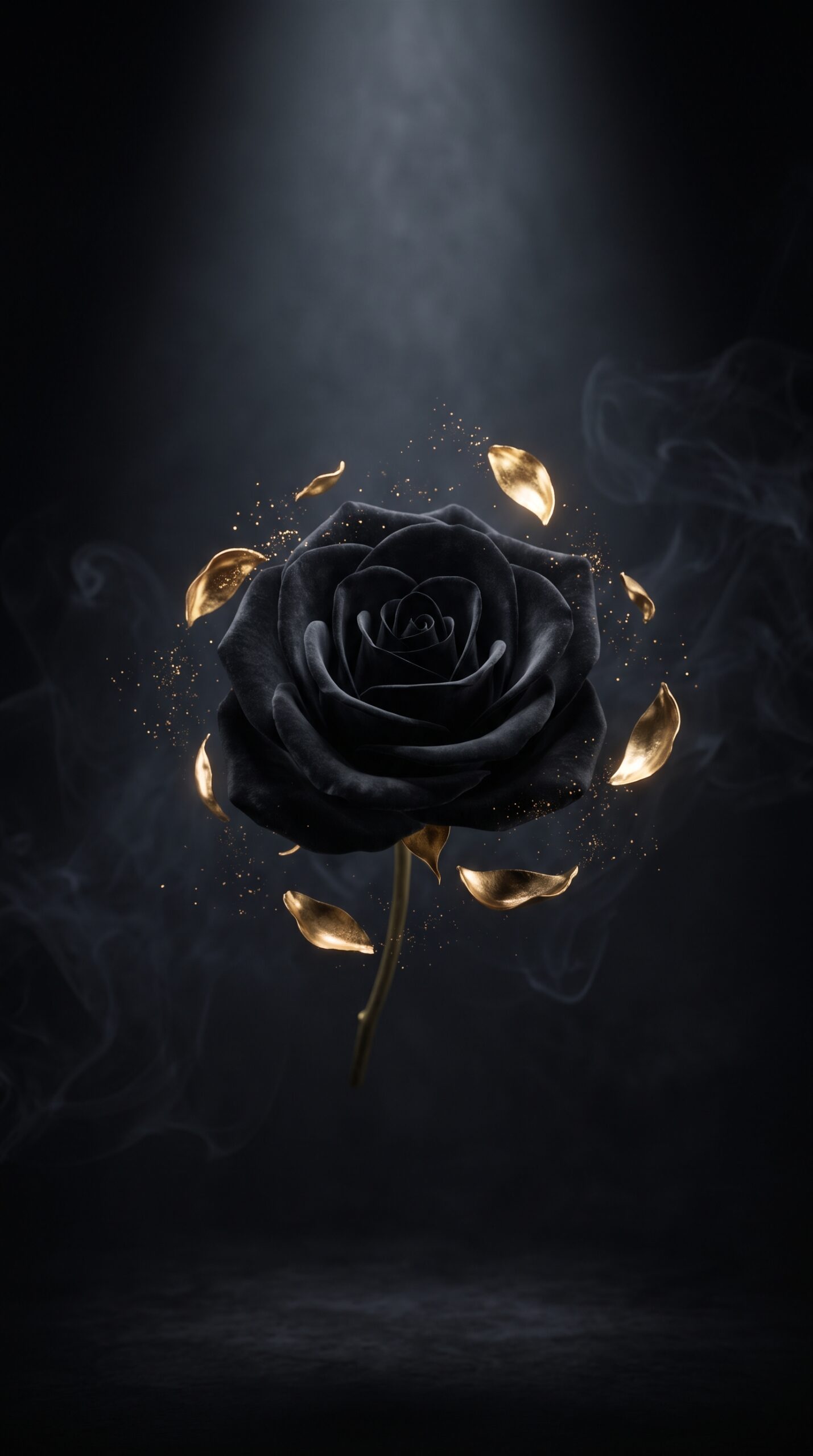 Floating Black Rose Wallpaper